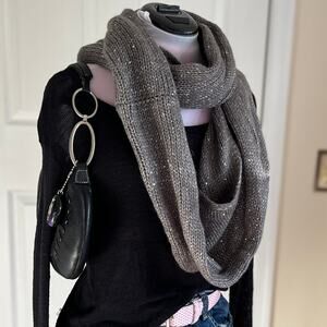 Victoria's Secret | Gray Knit Sequined Infinity Scarf | 2010s